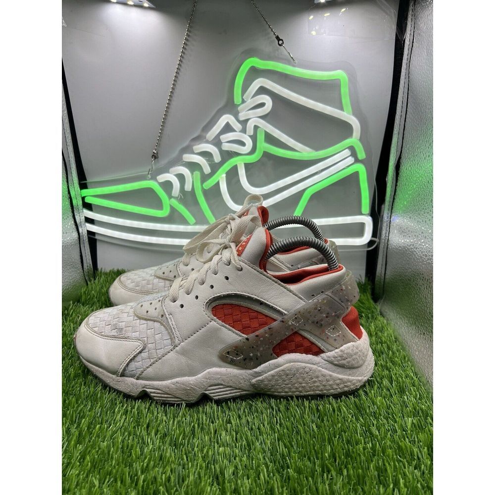 Nike Air Huarache Crater Premium Women's Shoes Size 8.5 White/Orange DR0449-100‎